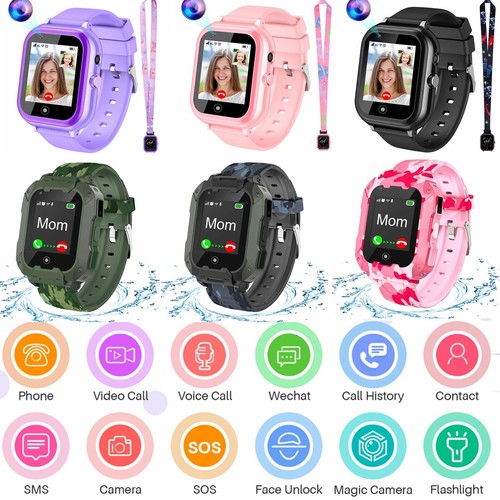 Kinder Smartwatch 4G Mit GPS – Telefon, Videoanrufe, SOS, Schulmodus, 1,75 Zoll (Rosa)