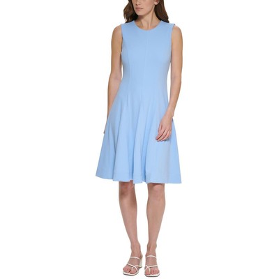 

Calvin Klein Женское синее креповое платье-трапеция для офиса и работы  BHFO 4613, Синий