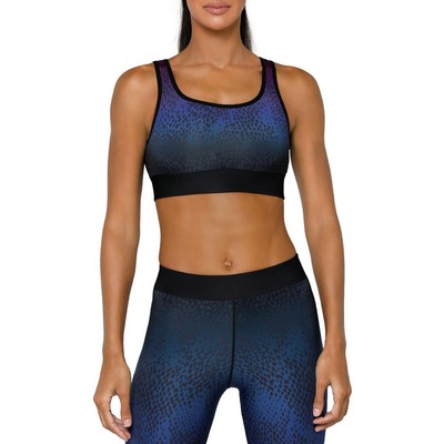

Cor Womens Blue Scoop Neck Yoga Activewear Спортивный бюстгальтер  BHFO 2138, Blue / purple / black