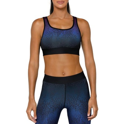 Cor Womens Blue Scoop Neck Yoga Activewear Спортивный бюстгальтер M BHFO 2138