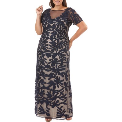 

Женское сутажное вечернее платье макси JS Collections Plus BHFO 3057, Navy/dude