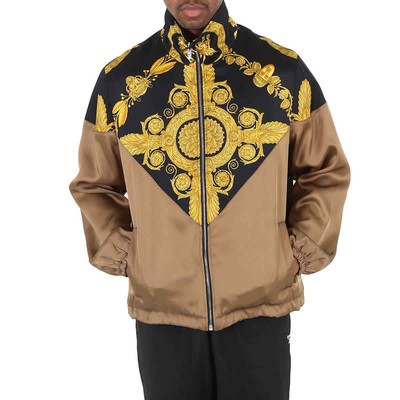 Pre-owned Versace Men's Baroque Print Technical Track Jacket In Multicolor