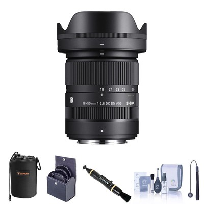 Современный объектив Sigma 18-50mm f/2.8 DC DN для Fujifilm X с необходимым комплектом