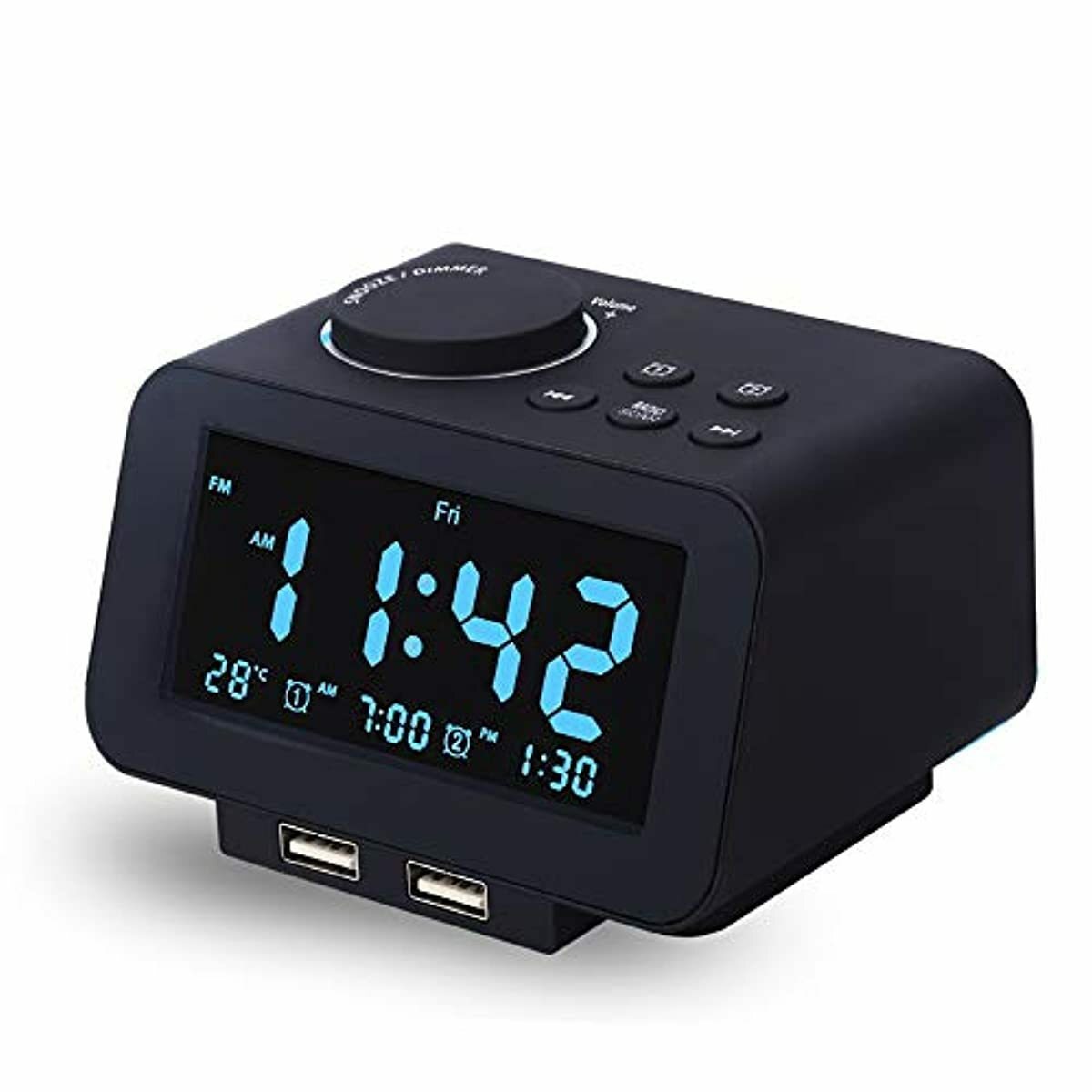 For Bedroom Nightstand Compact With Usb Charger Port Digital