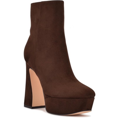 

Женские коричневые ботильоны Nine West Klinda на молнии 7,5 средний (B,M) BHFO 3443, Dark brown, Klinda