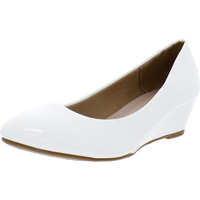 

Женские туфли-лодочки Fisher 8 с круглым носком на танкетке Forever BHFO 6824, White patent, Fisher 8