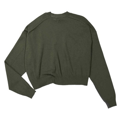 Pre-owned Kenzo Ladies Dark Khaki Asymmetric Hem Knit Jumper