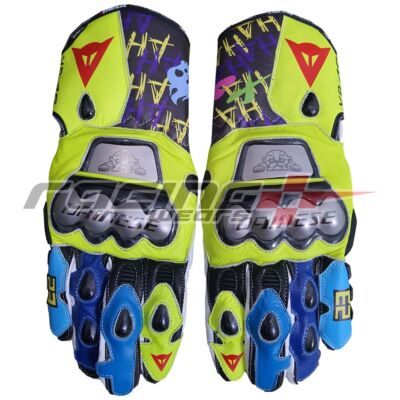 Valentino Rossi VR46 2018 Motorcycle MotoGP Motorbike Racing Leather Gloves