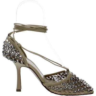 Pre-owned Bottega Veneta Womens Tan Strappy Dressy Pumps Shoes 36 Medium (b,m) Bhfo 5103 In Web Sparkle/cane Sugar