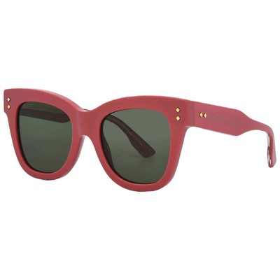 Pre-owned Gucci Green Square Ladies Sunglasses Gg1082s 004 52 Gg1082s 004 52