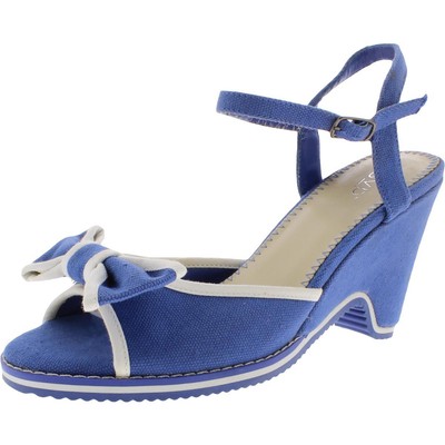 

Женские босоножки на танкетке RSVP Fancy Blue Canvas 7.5 Medium (B, M) BHFO 1208, Blue/white