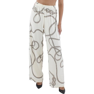 

Lafayette 148 New York Женские брюки-палаццо цвета слоновой кости с принтом Riverside  BHFO 9919, Cloud multi, Riverside