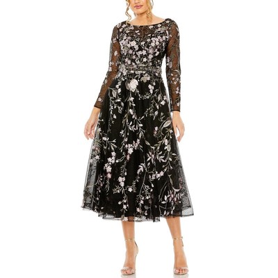 Женское вечернее платье Mac Duggal, украшенное черным кружевом, плюс 18 BHFO 5695