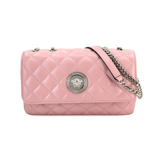 VERSACE Medusa Chain Shoulder Bag Leather Pink 1013352 Purse
