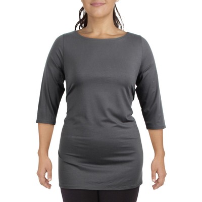 

Женский топ с вырезом лодочкой и вентилируемым краем Eileen Fisher BHFO 0033