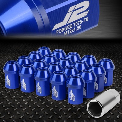 J2 ENGINEERING 7075 АЛЮМИНИЙ M12X1.5 20ШТ 35 ММ ГАЙКА С ЗАКРЫТЫМ НАКОНЕЧНИКОМ + ПЕРЕХОДНИК СИНИЙ