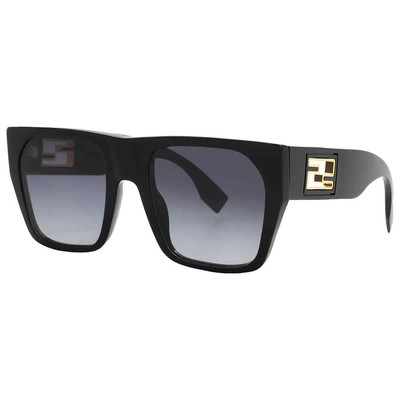 Pre-owned Fendi Grey Gradient Browline Ladies Sunglasses Fe40124i 01b 54 Fe40124i 01b 54 In Gray