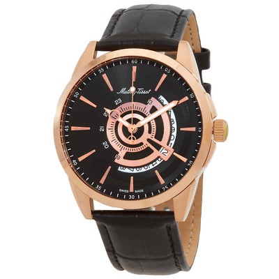 Мужские кварцевые часы Mathey-Tissot Mondo с черным циферблатом H711PN