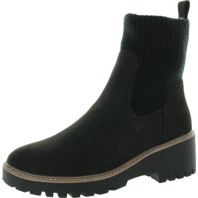 Mia Womens GS1492404 Black Leather Ankle Boots Shoes 7.5 Medium (B,M) BHFO 4602