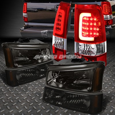 ДЫМЧАТАЯ ФАРА + ЖЕЛТЫЙ СИГНАЛ + КРАСНЫЙ 3D ОПТИЧЕСКИЙ СВЕТОДИОДНЫЙ ЗАДНИЙ ФОНАРЬ ДЛЯ 03-07 SILVERADO