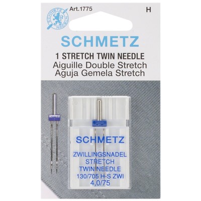 Euro-Notions Twin Stretch Machine Needle, 4/75-Inch