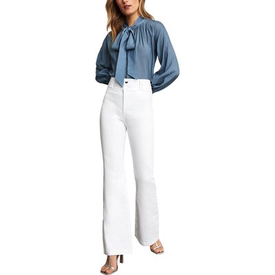 

Женские белые расклешенные джинсы с высокой посадкой BCBGMAXAZRIA  BHFO 3294, Optic white
