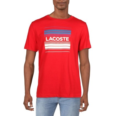 Мужские красные футболки и топы с круглым вырезом Lacoste Athletic L BHFO 3263