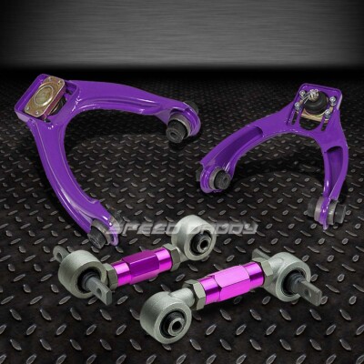 КОМПЛЕКТЫ ПЕРЕДНЕЙ ВЕРХНЕЙ И ЗАДНЕЙ ПОДВЕСКИ С РЕГУЛИРОВКОЙ РАЗВАЛА-СХОЖДЕНИЯ ДЛЯ 96-00 CIVIC EK EM1 EJ ФИОЛЕТОВЫЙ