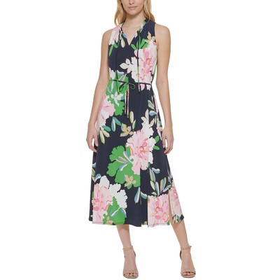 

Tommy Hilfiger Женское длинное вечернее платье макси со складками BHFO 0199, Sky captain bloom