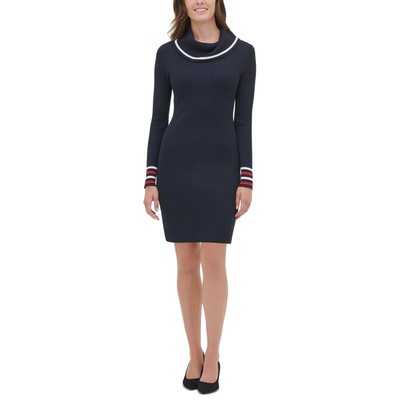 Tommy Hilfiger Womens Navy Mini Cowl Neck Casual Sweatdress M BHFO 7326