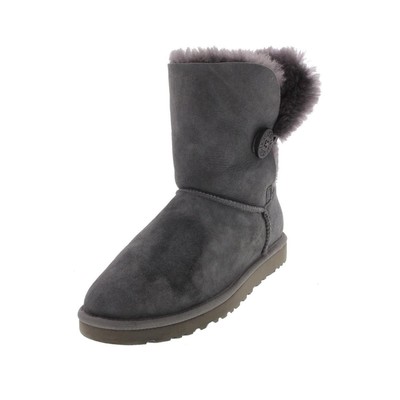 Повседневные замшевые ботинки Ugg Womens Bailey на пуговицах серого цвета, 5 средних размеров (B,M), BHFO 9996