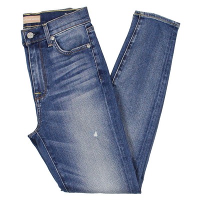 

Женские синие джинсы скинни 7 For All Mankind из денима с усами  BHFO 6088, Medium blue, AU822944A