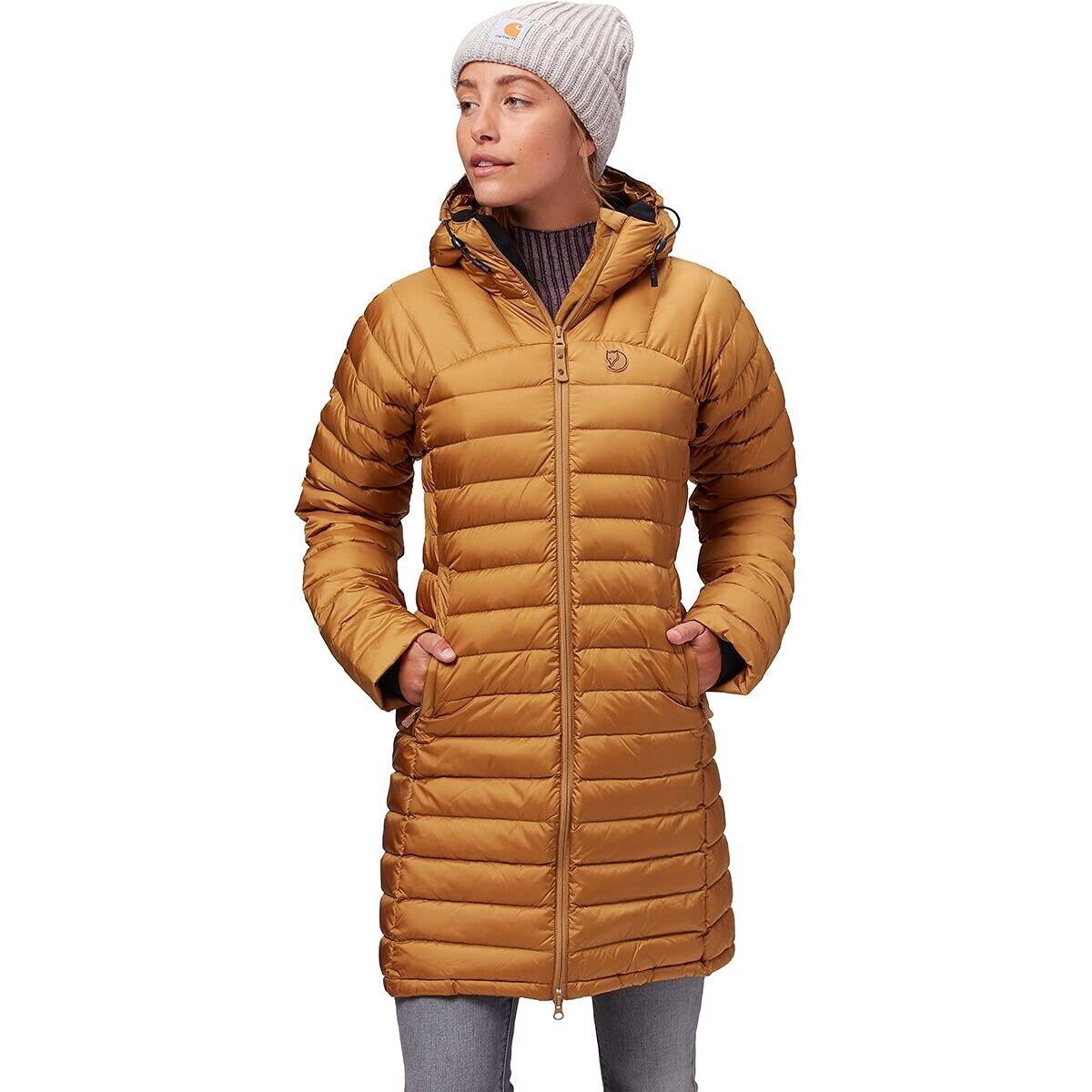 Pre-owned Fjall Raven Women's Fjallraven Snow Flake Parka Down Jacket Coat Buckwhear Brown Size Xs