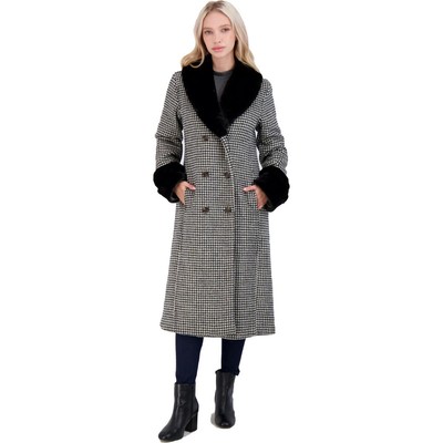 

Женский черно-белый тренч Urban Outfitters из шерсти с узором «гусиные лапки»  BHFO 2088, Black/white, OB1019494