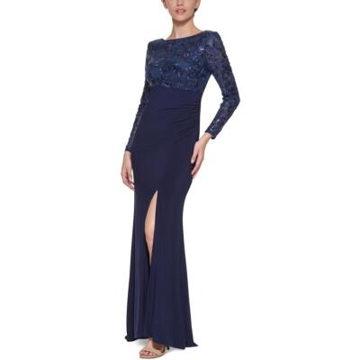 

Женское темно-синее длинное вечернее платье с пайетками Vince Camuto Petites  BHFO 1305, Navy