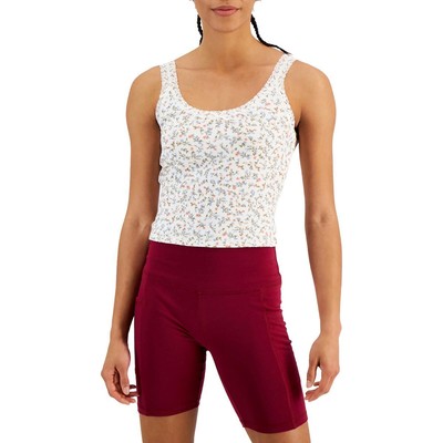 

Женская белая укороченная майка с цветочным принтом Hippie Rose  BHFO 6099, Cream floral