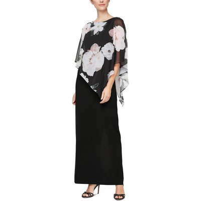 

Женское черное вечернее платье с прозрачными накладками SLNY  BHFO 6508, Black multi