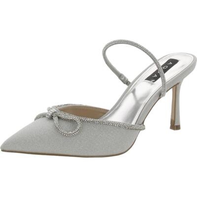 Женские нарядные туфли-лодочки на плоской подошве с острым носком и драгоценными камнями Aqua Womens BHFO 2699