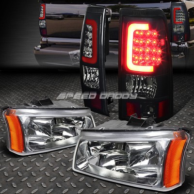 ХРОМИРОВАННАЯ ФАРА + ЯНТАРНЫЙ УГОЛОК + КОПЧЕНЫЙ 3D ОПТИЧЕСКИЙ СВЕТОДИОДНЫЙ ЗАДНИЙ ФОНАРЬ ДЛЯ 03-07 SILVERADO