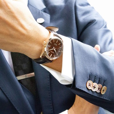 Pre-owned Seiko Presage Sarx080 Mechanical Automatic Men's Watch Brown Leather Band