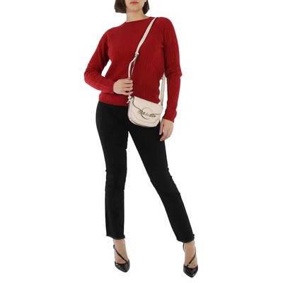 Pre-owned Michael Kors Hally Signature Saddle Crossbody Bag - Light Cream 32f1l2hc1l-289