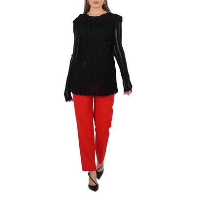 Pre-owned Saint Laurent Ladies Multicolor Sequin-embellished Layered Jumper, Size Small
