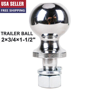 Chrome Trailer Hitch Ball, 2-Inch Diameter, 3/4 x 1-1/2-Inch Shank,3,500 lbs /US