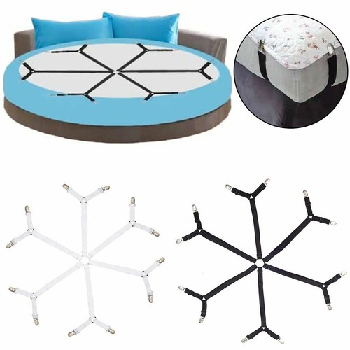 Crisscross Adjustable Bed Fitted Sheet Straps Suspenders Gripper Fastener Metal