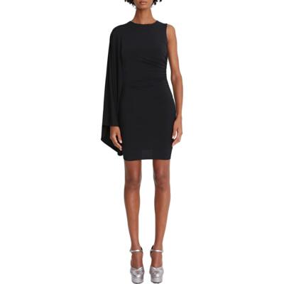 

Halston Womens Kenna Cape Sleeve Mini Evening Cocktail and Party Dress BHFO 6385, Черный