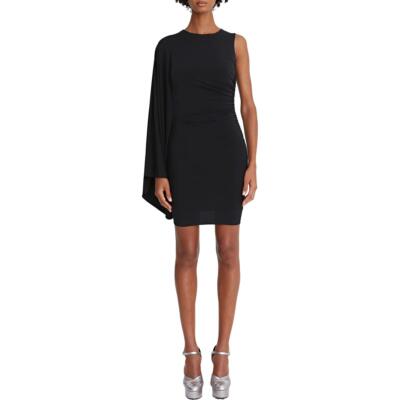 Halston Womens Kenna Cape Sleeve Mini Evening Cocktail and Party Dress BHFO 6385