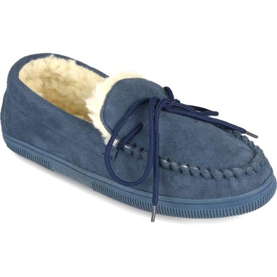 Vance Co. Womens Navy Lace-Up Moccasin Slippers Shoes 10 Medium (B,M) BHFO 2602
