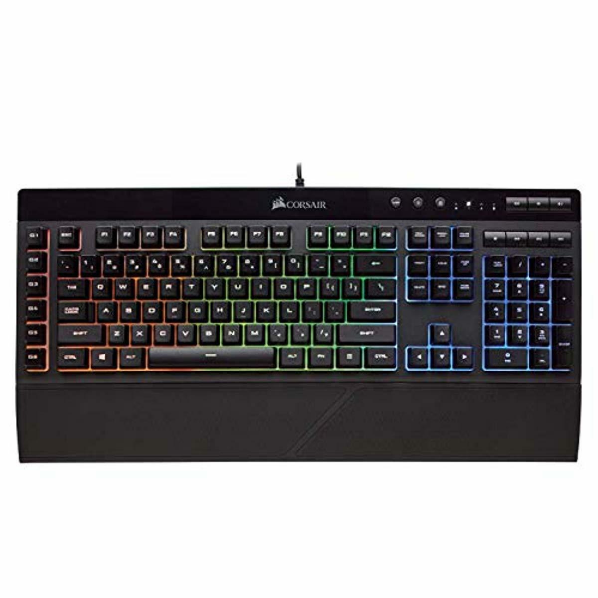 Corsair K55 RGB Gaming Keyboard - Quiet & Satisfying LED Bac