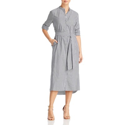 

Boss Женское длинное рабочее платье-рубашка в синюю полоску  BHFO 8857, Open blue