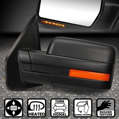 ДЛЯ 04-14 Ford F150 С ПИТАНИЕМ + ОБОГРЕВОМ + СВЕТОДИОДНАЯ СИГНАЛЬНАЯ ЛУЖИЦА БОКОВОЕ ЗЕРКАЛО ЗАДНЕГО ВИДА СЛЕВА